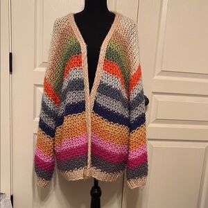 Listicle Colorful Striped Cardigan